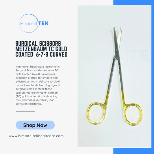 Surgical Scissors Metzenbaum TC Gold Coated  6-7-8 Curved